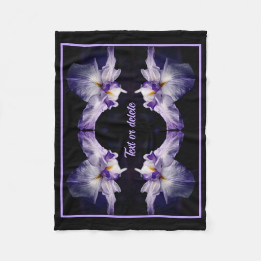 Intense Japanse Iris Flower Abstract gepersonalise Fleece Deken (Voorkant)