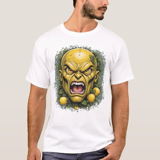 Intense Lemon Face with Spiked Details T-shirt (Voorkant)