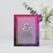 Intense Magenta Plum Paarse INK Wedding INVITE (Staand voorkant)
