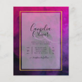 Intense Magenta Plum Paarse INK Wedding INVITE (Voorkant)