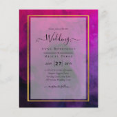 Intense Magenta Plum Paarse INK Wedding INVITE (Voorkant)