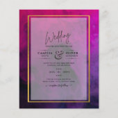 Intense Magenta Plum Paarse INK Wedding INVITE (Voorkant)