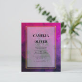 Intense Magenta Plum Paarse INK Wedding INVITE (Staand voorkant)