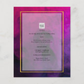 Intense Magenta Plum Paarse INK Wedding INVITE (Achterkant)