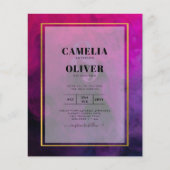 Intense Magenta Plum Paarse INK Wedding INVITE (Voorkant)