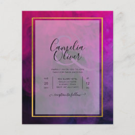 Intense Magenta Plum Paarse INK Wedding INVITE Flyer
