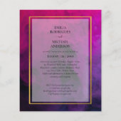 Intense Magenta Plum Paarse INK Wedding INVITE Flyer (Achterkant)