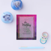 Intense Magenta Plum Paarse INK Wedding INVITE Flyer (Enkel)