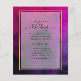 Intense Magenta Plum Paarse INK Wedding INVITE Flyer