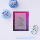 Intense Magenta Plum Paarse INK Wedding INVITE Flyer (Enkel)