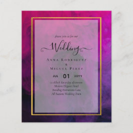 Intense Magenta Plum Paarse INK Wedding INVITE Flyer
