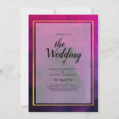 Intense Magenta Plum Paarse INK Wedding INVITE Kaart (Voorkant)