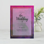 Intense Magenta Plum Paarse INK Wedding INVITE Kaart (Staand voorkant)