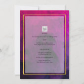 Intense Magenta Plum Paarse INK Wedding INVITE Kaart (Achterkant)
