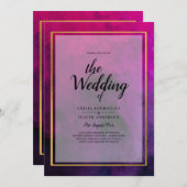 Intense Magenta Plum Paarse INK Wedding INVITE Kaart (Voorkant / Achterkant)