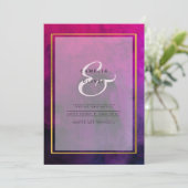 Intense Magenta Plum Paarse INK Wedding INVITE Kaart (Staand voorkant)