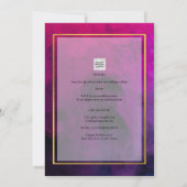 Intense Magenta Plum Paarse INK Wedding INVITE Kaart (Achterkant)