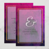 Intense Magenta Plum Paarse INK Wedding INVITE Kaart (Voorkant / Achterkant)