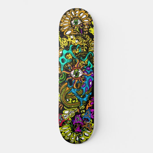 Intense Mushroom Oogbal Hallucinatie Graphics Persoonlijk Skateboard (Voorkant)