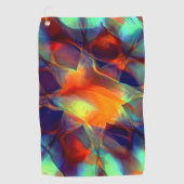 Intense oranje bloem in digitale gepolijste textuu golfhanddoek (Voorkant)