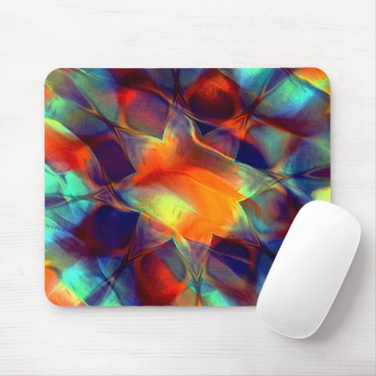 Intense oranje bloem in digitale gepolijste textuu muismat (Met muis)