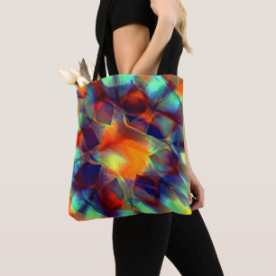 Intense oranje bloem in digitale gepolijste textuu tote bag