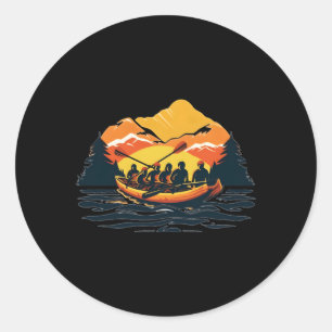 Intense Outdoor Avontuur Wit Water Rafting Ronde Sticker