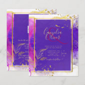 Intense Paarse roze bruistablet Alcohol Inkt (Voorkant / Achterkant)