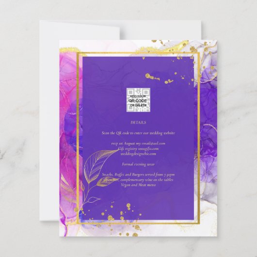 Intense Paarse roze bruistablet Alcohol Inkt (Achterkant)