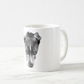 Intense Pitbull Mix Monochrome Portret Mok (Voorkant rechts)