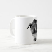 Intense Pitbull Mix Monochrome Portret Mok (Voorkant links)