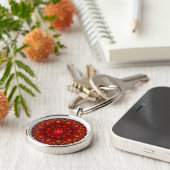 Intense Red Mandala Art Sleutelhanger (Zijkant)