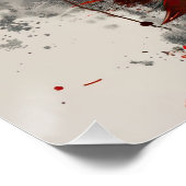 Intense red wolf with striking abstract elements. perfect poster (Hoek)