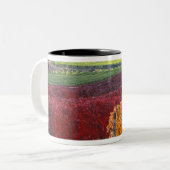 Intense rode en gele valkleuren op Gehring Tweekleurige Koffiemok (Voorkant links)