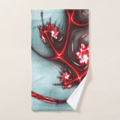 intense rode fractale hagedis op zandige graintext bad handdoek (Handdoek)