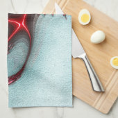 intense rode fractale hagedis op zandige graintext theedoek (Quarter Fold)