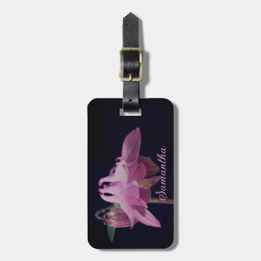 Intense roze Columbine ventilator gepersonaliseerd Bagagelabel (Voorkant verticaal)