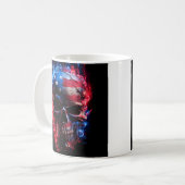 Intense schaduw patriottische schedel mok (Voorkant links)