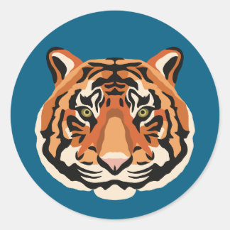 Intense Tiger Eyes the Powerful Big Cat Ronde Sticker
