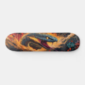 Intense vlammende slang met gloeiende ogen persoonlijk skateboard (Horizontaal)