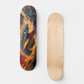Intense vlammende slang met gloeiende ogen persoonlijk skateboard (Voorkant)