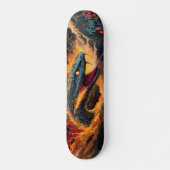 Intense vlammende slang met gloeiende ogen persoonlijk skateboard (Voorkant)