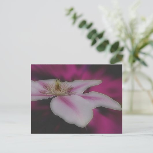 Intense White Clematis Flower Briefkaart (Staand voorkant)