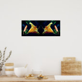 Intense Yellow Lily Flower Mirror Abstract Poster (Keuken)