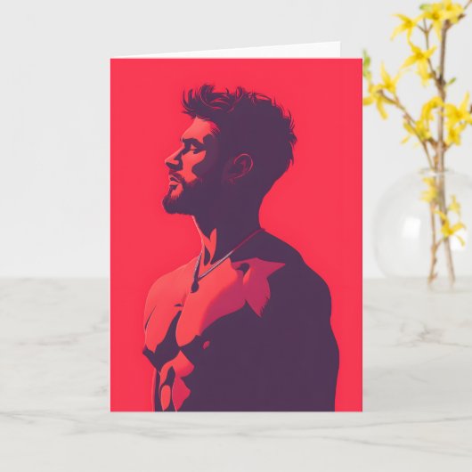 Intensely Red Gay Greetings Card Kaart (Gele Bloem)