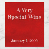 Intensief Rood Waterverf Wasetiket Wijn Etiket (Enkel label)