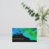 Intensieve Blauwgroen Blauwgroene Waterverven op z Visitekaartje (Staand voorkant)