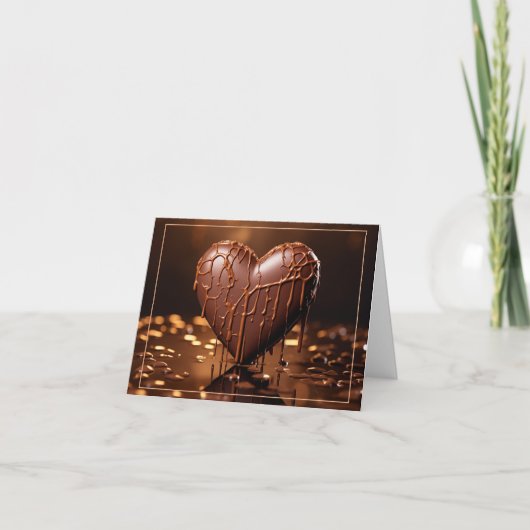 Intensieve chocolade hart valentijn feestdagen kaart (Voorkant)