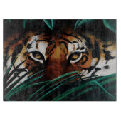 Intensieve Groene Jungle Tijgerogen Wilde Natuur B Snijplank (Voorkant)
