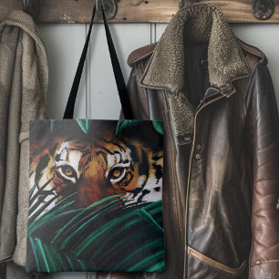Intensieve Groene Jungle Tijgerogen Wilde Natuur B Tote Bag